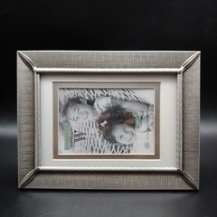Ornate Brushed Pewter Photo Picture Frame – 3.5×5 Matte Silver Grey Etched Metal