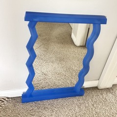 UTLTRA RARE! Vtg IKEA Uli Mirror 1996 Geometric Blue Plastic Memphis Postmodern