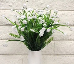 6pc Artificial Fake Flowers Yellow White Ivory Outdoor Plastic Shrubs Mini Rose