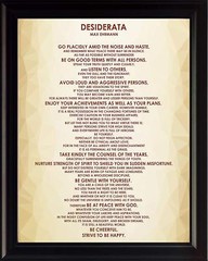 «Desiderata» Poem Max Ehrmann, Framed Poster Picture Print Motivational Wall Art