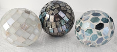 3 Decorative Mosaic Balls Spears Orbs Centerpiece Decor 3.5″ To 4″