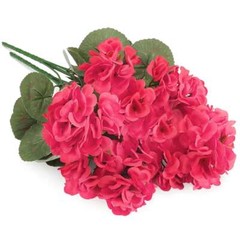 1-3X Artificial Geraniums UV Resistant Silk Flower Outdoor Garden Porch Vase Red