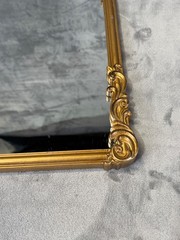 Vintage Style Gold Ornate Framed Rectangle Accent Mirror Wall Mounted 17.5 x 12″