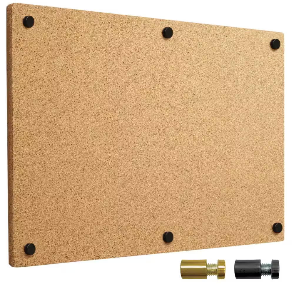 Excello 36 In. X 42 In. Cork Bulletin Board, Wall Mounted, Brown