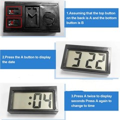 New 3 Pack Mini Digital Clock Small Adhesive Stick On Easy To Read Large Numbers