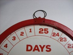 Vintage Distressed Christmas Countdown Metal Wood Sign Days Until Christmas