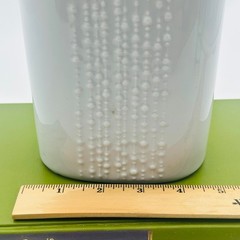 Naaman Artline White Textured Beaded Ceramic Oval Vase Israel MCM