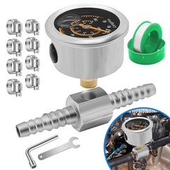 0-100Psi Fuel Pressure Gauge kit, 1/8″ NPT Inline Fuel Gauge, Back Mount, Glycer