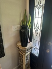Large 16.25”Solid Black Porcelain Tung Chi Vase VTG NICE!! No Chips