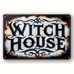 Witch House Antique Design Witchcraft Sign Magic Gothic Wall Decor 11.8×7.8