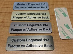 Custom Engraved 1×3-inch Brushed Gold Silver Copper or Bronze Plaque Plate Tag