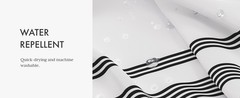Shower Curtain, Washable Cloth Black Shower Curtain Sets with 12 Shower Curtain