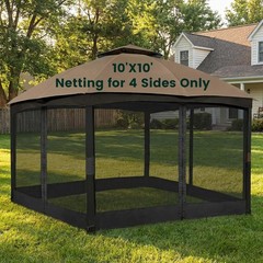 OLILAWN Gazebo Universal Replacement Mosquito Netting, 10′ x 10′ Outdoor Cano…