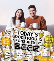 Blanket Gifts for Men Women Dad Adults Funny Flannel Cheer Plush 50″x40″ Beer