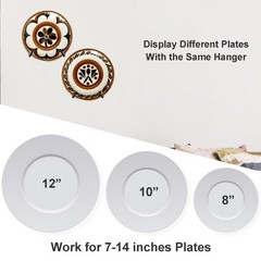 2 Pack Adjustable Plate Hangers,Wall Mount Plate Display Stands Holders, Black M
