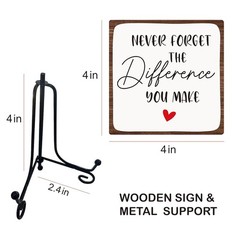 Wooden Sign – Never Forget the Difference You Make – Positive Reminder – Motivat