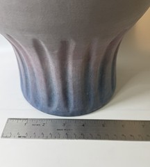 Claude Terracotta Vase Anthropologie bulbous silhouette Blue Pink White 15.5”
