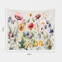 Yieldeer Wildflower Tapestry Wall Hanging Floral Backdrop Spring Boho Wall De…