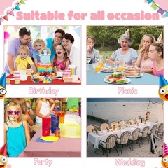 40 Pack Assorted Color Disposable Plastic Tablecloths Rectangle Bulk, 108 x 54