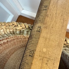Patterned Woven Basket 12″ Organic, Rustic Organizing -Auburn Stripe Iringa