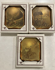 Vintage Mini Wood Wall Plaques Set of 3 Rustic Country Cottage Wall Decor