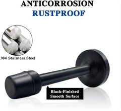 Door Stopper, 6 Inch(150mm) Stop Extra Long Wall 6 inch X 1 pack, Black