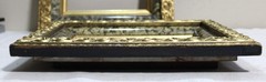 ANTIQUE FITS 6 X 8″ VICTORIAN PICTURE FRAME WOOD ORNATE GOLD BLACK MARBLE DEEP