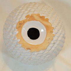 Ceramic Rope Decorative Sphere Orb Home Decor 7in White Nautical Beach Carpet