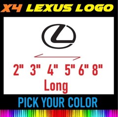 x4 2″ 3″ 4″ 6″ 8″ LEXUS Logo Vinyl Decal Wheel, Car, WINDOW Sticker FREE SHIP