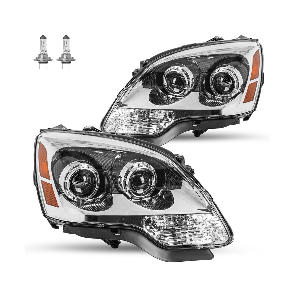JSBOYAT Fits for 2007-2012 GMC Acadia Halogen Headlights Assembly Projector F…