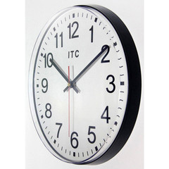 Prosaic 12 In. round Business Wall Clock – Black Plastic Case with Shatter-Resis