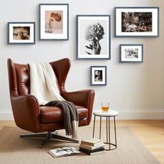 Versatile Blue 8×10 Frame with Removable Mat for Vertical or Horizontal Display