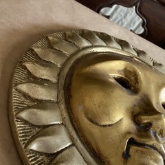 Ceramic Sun Face Wall Plaque Rustic Boho Garden Patio Art Decor