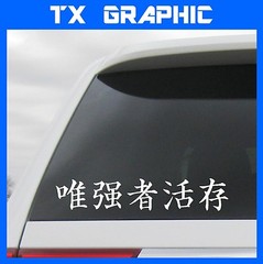 KANJI CHINESE CHARACTER STRONG SURVIVE STICKER VINYL LETTERING CUSTOM
