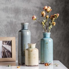 CwlwGO- Ceramic Vase Set of 3, Small Flower to Medium, Multicolored