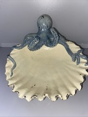 Distressed Octopus Clamshell Decorative Bowl
