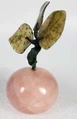 Vintage Hand Carved Hardstone Apple ~ Pink Onyx Marble ~ 2 Inches