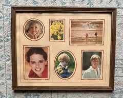 Vintage Collage Picture Wood Wall Frame Holds 6 Photos 15” x 12”