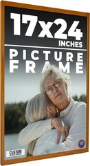 17×24 Honey Brown Real Wood Picture Frame Width 0.75 inches | Interior Frame Dep