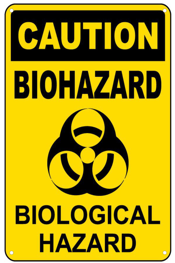Caution Biohazard Biological Hazard Funny Man Cave Art 8×12 Aluminum Metal Sign