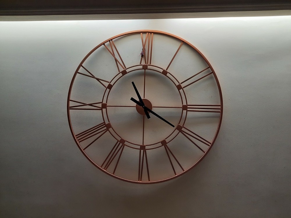 Metal Skeleton Copper Huge Color Super Strong Vintage Roman Deco Wall Clock