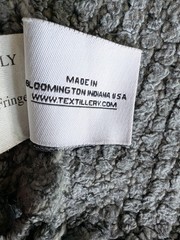 Textillery Weavers throw blanket textured chenille fringe Rose green gray 42×83