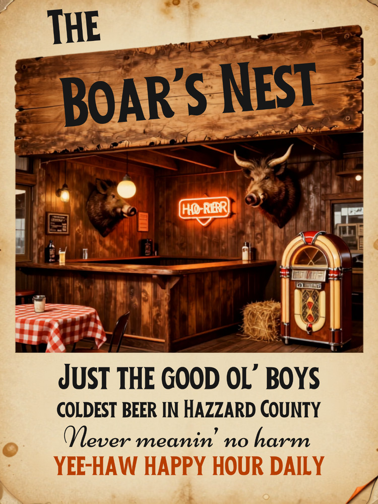 Dukes Of Hazzard Boars Nest Ad Style Wall Collage Poster Print