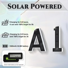 9 Inch Solar Lighted House Numbers for Outside, Light Up Waterproof LED Addre…