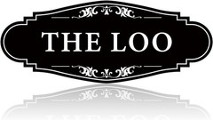 9×3.5in Elegant The Loo Vinyl Sticker – Fun Bathroom Signage for All Spaces