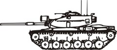 M 60 Tank Military 1 Color Window Wall Vinyl Decal Sticker Printed