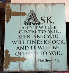 Rustic Wood Sign with Inspirational Christian Quotes, Hanging or Freestanding
