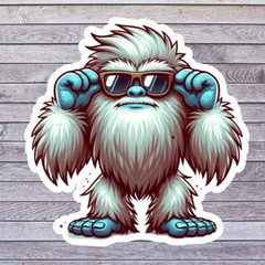 Bigfoot Sticker Vinyl Decal Cool Sunglasses Yeti Sasquatch Cartoon Car Laptop