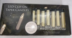 LED Clip on Tree Taper Candles Battery Operated Classic Style (Set of 12)