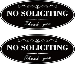 2 Pack No Soliciting Sign for House, Strong Self-Adhesive Acrylic No Soliciting